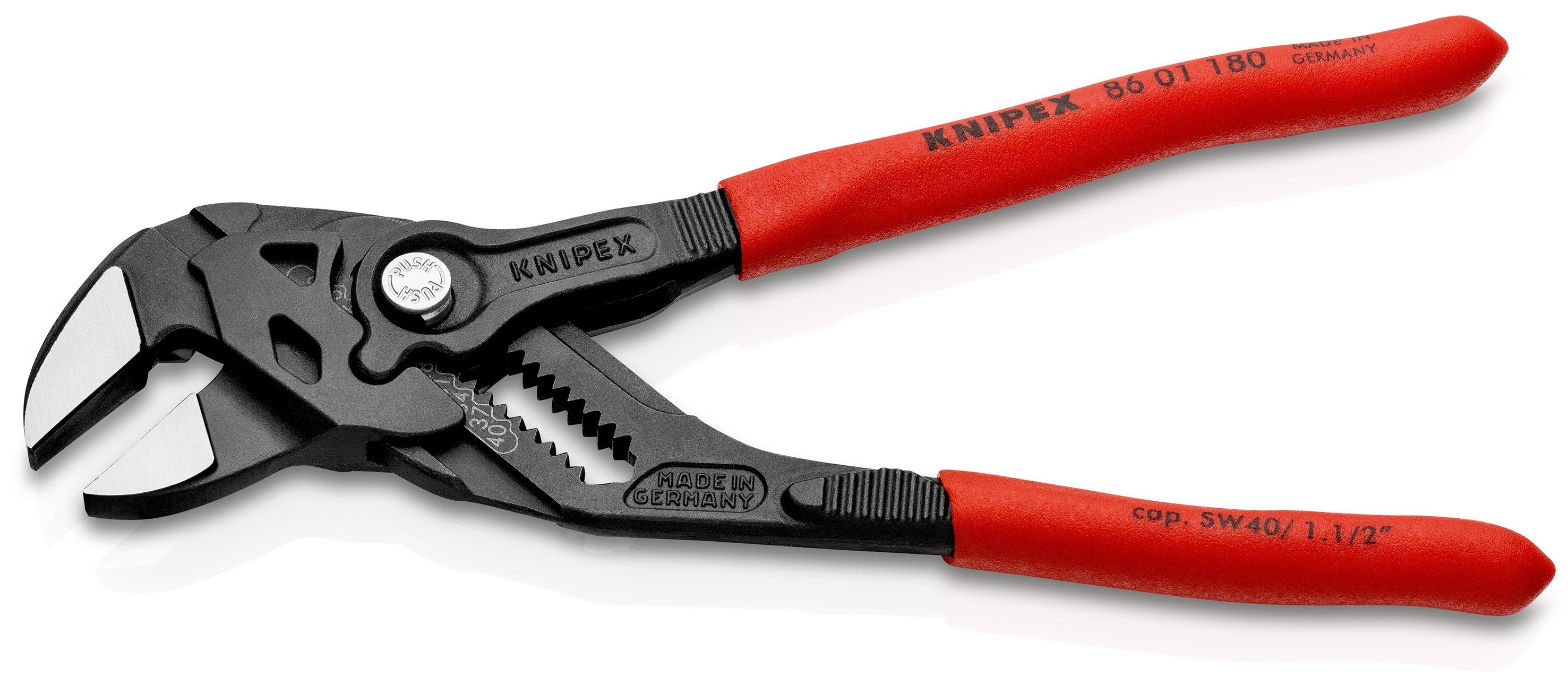 86 01 180 | Pliers Wrench - Dual Use Tool | Coated Handle | Black Atramentized - 180mm
