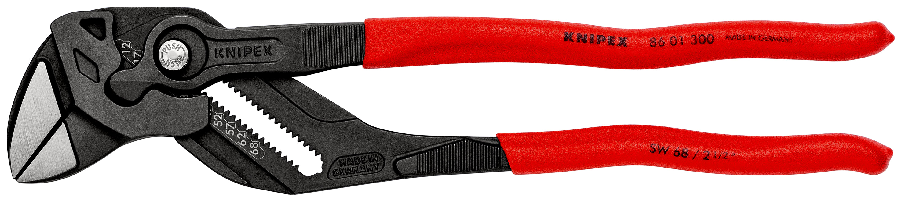86 01 300 | Pliers Wrench - Dual Use Tool | Coated Handle | Black Atramentized - 300mm