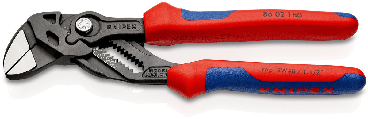 86 02 180 | Pliers Wrench - Dual Use Tool | Multi-Component Handle | Black Atramentized - 180mm