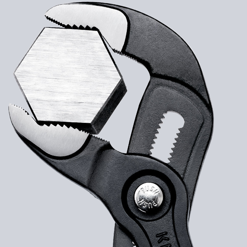 87 02 250 | Cobra® Water Pump Pliers | Multi-Component Handle | Grey Atramentized - 250mm