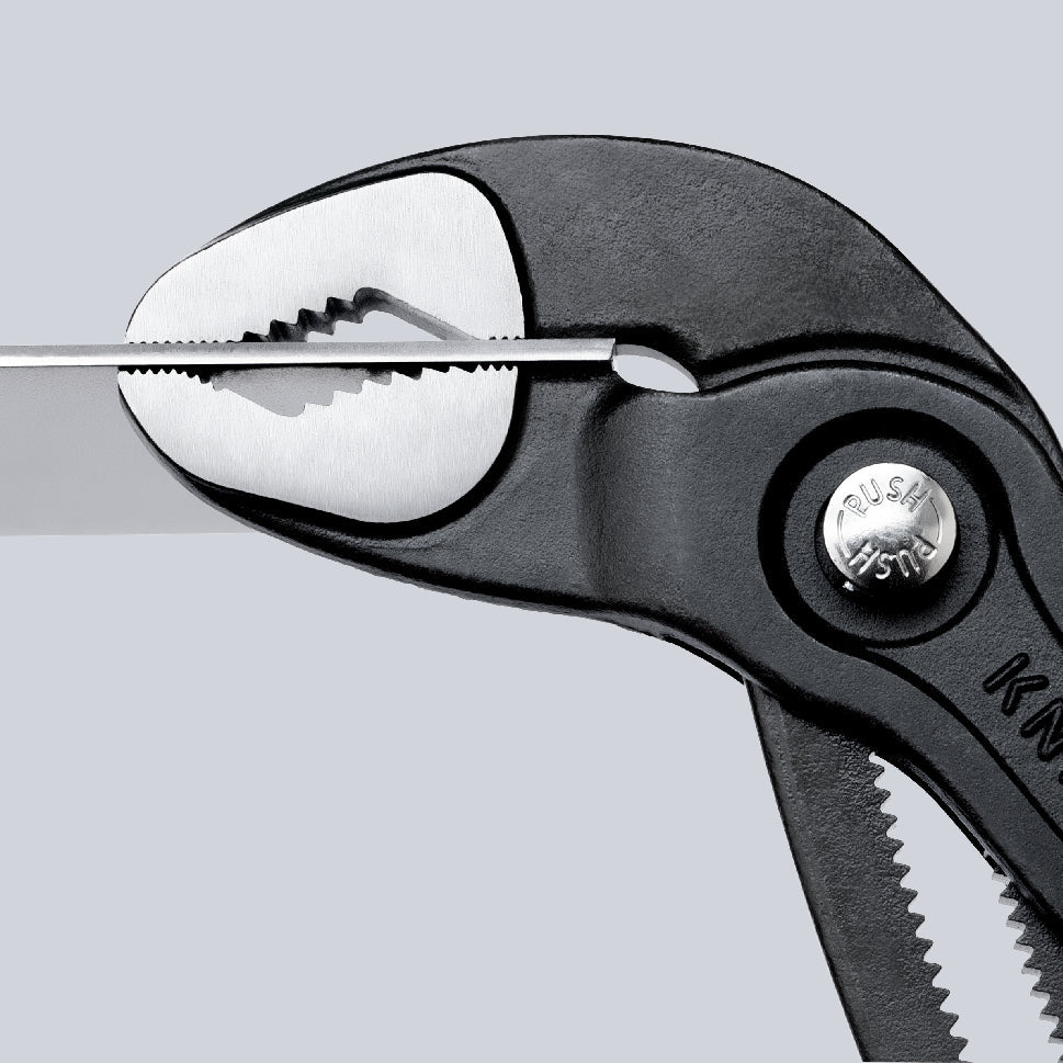 87 02 180 | Cobra® Water Pump Pliers | Multi-Component Handle | Grey Atramentized - 180mm