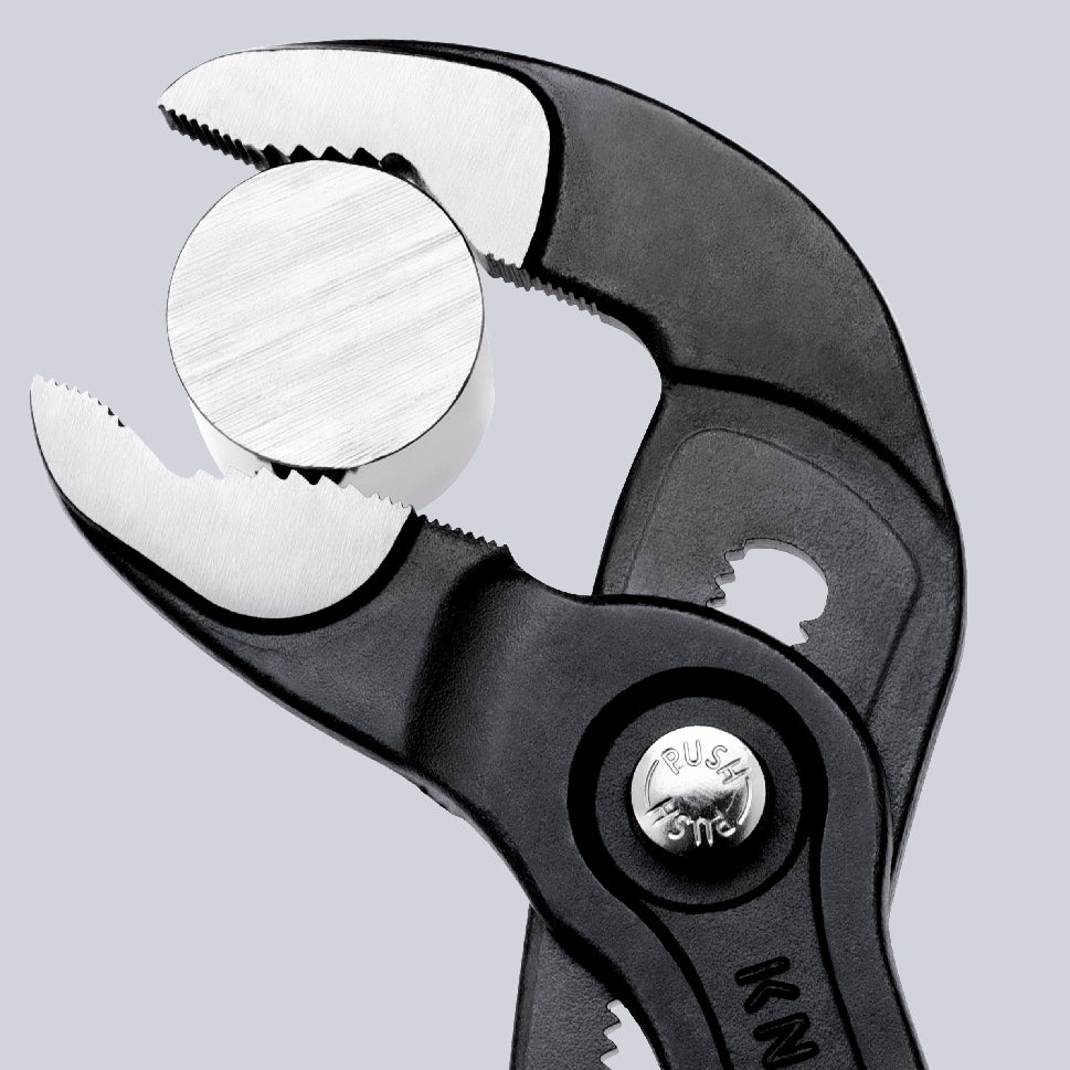 87 02 180 | Cobra® Water Pump Pliers | Multi-Component Handle | Grey Atramentized - 180mm