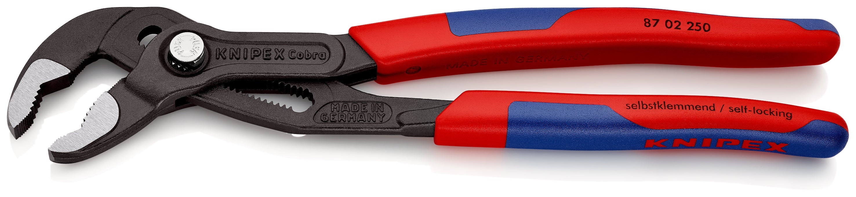 87 02 250 | Cobra® Water Pump Pliers | Multi-Component Handle | Grey Atramentized - 250mm