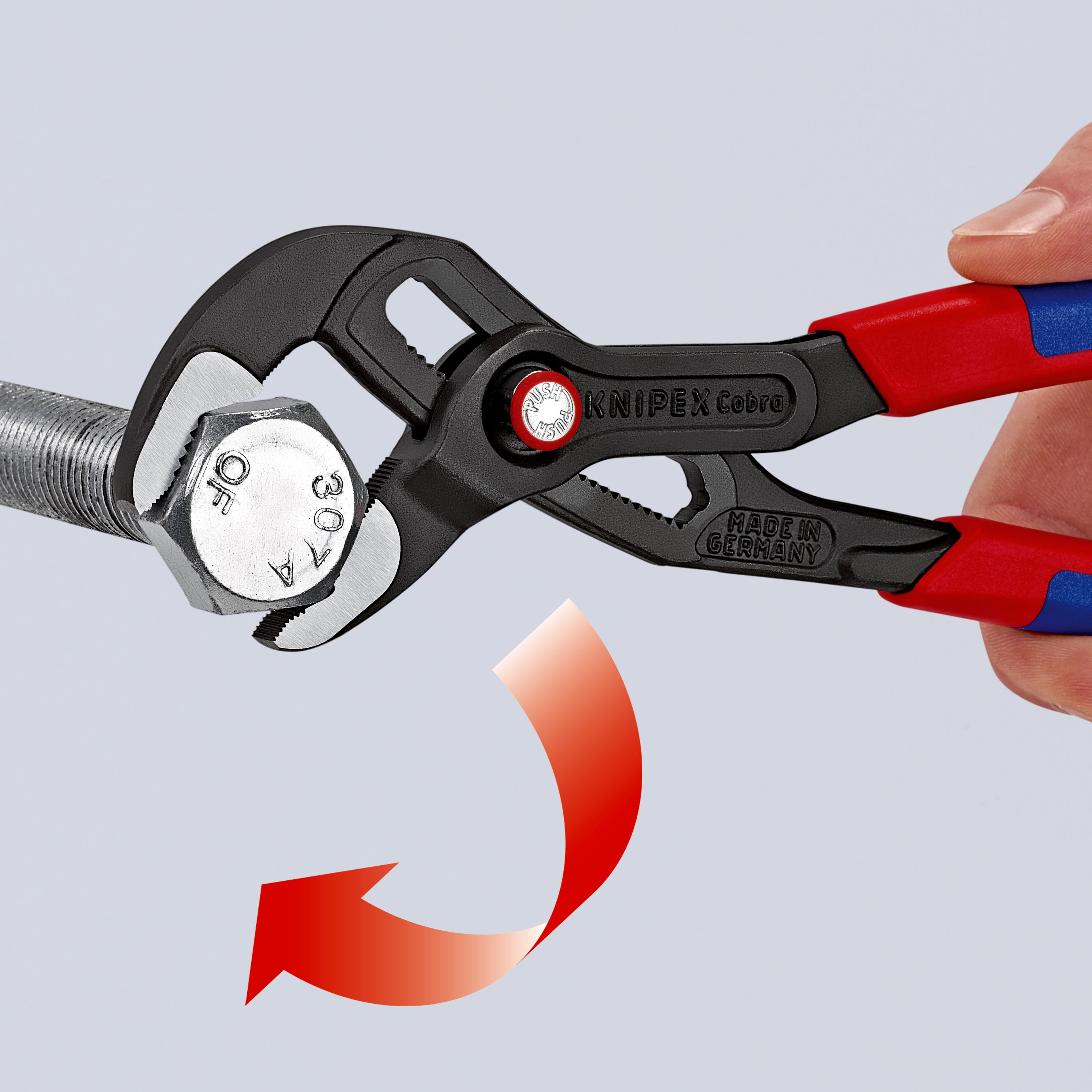 87 21 300 | Cobra® QuickSet Water Pump Pliers | Non-Slip Handle | Grey Atramentized - 300mm