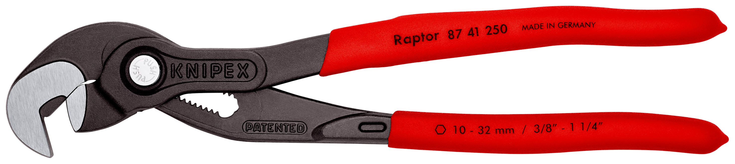 87 41 250 | Multiple Slip Joint Spanner | Non-Slip Handle | Grey Atramentized - 250mm