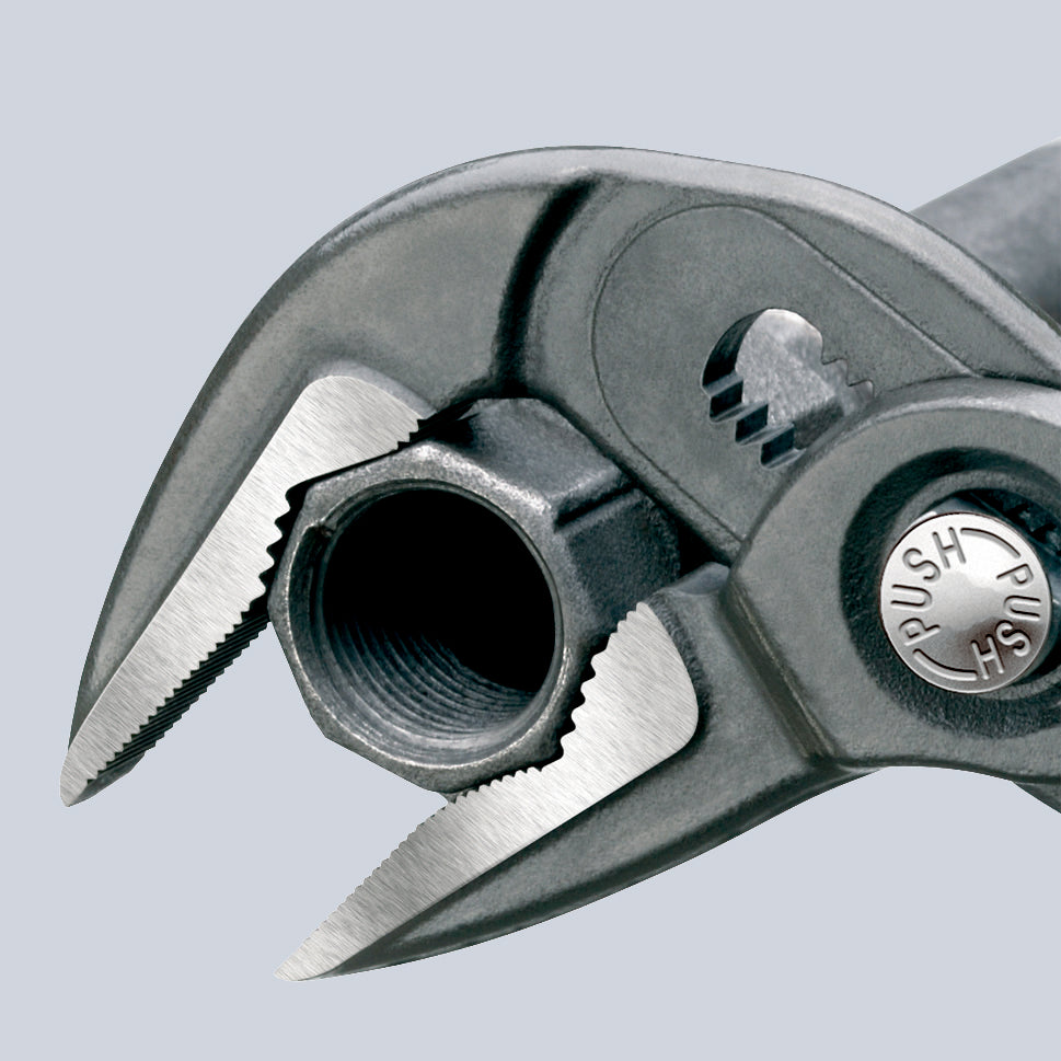 87 51 180 | Cobra® Extra-Slim Water Pump Pliers | Non-Slip Handle | Grey Atramentized - 180mm