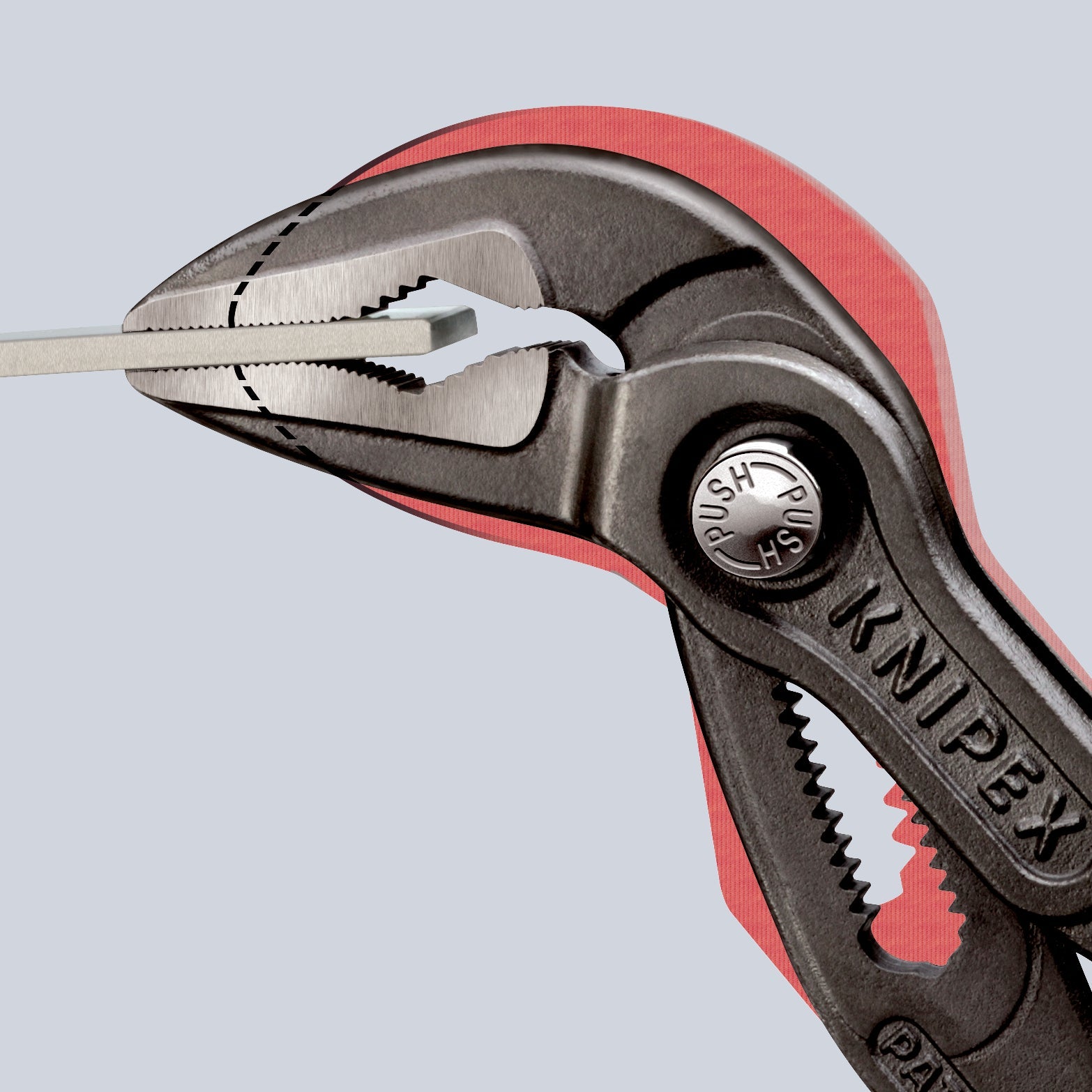 87 51 250 | Cobra® Extra-Slim Water Pump Pliers | Non-Slip Handle | Grey Atramentized - 250mm