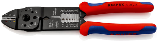 97 21 215 | Crimping Pliers for Insulated Terminals & Cable Connectors | Multi-Component Handle - 230mm