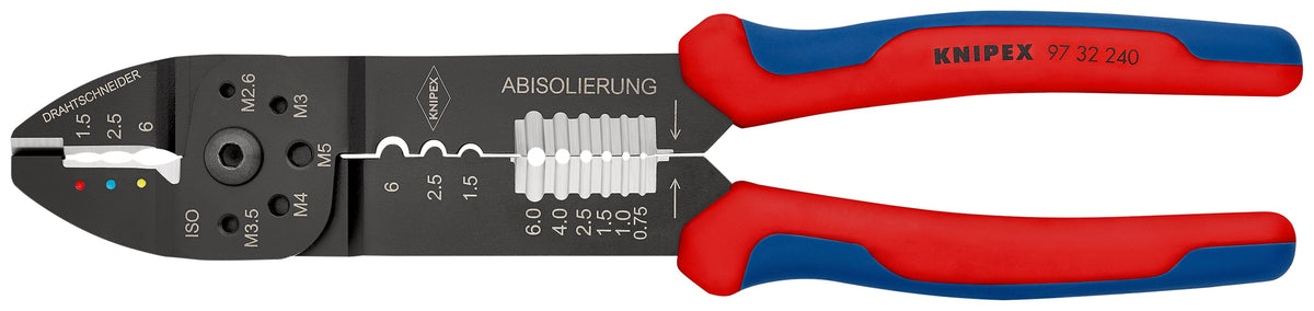 97 32 240 | Crimping Pliers (Technical Details Inside) | Multi-Component Handle - 240mm