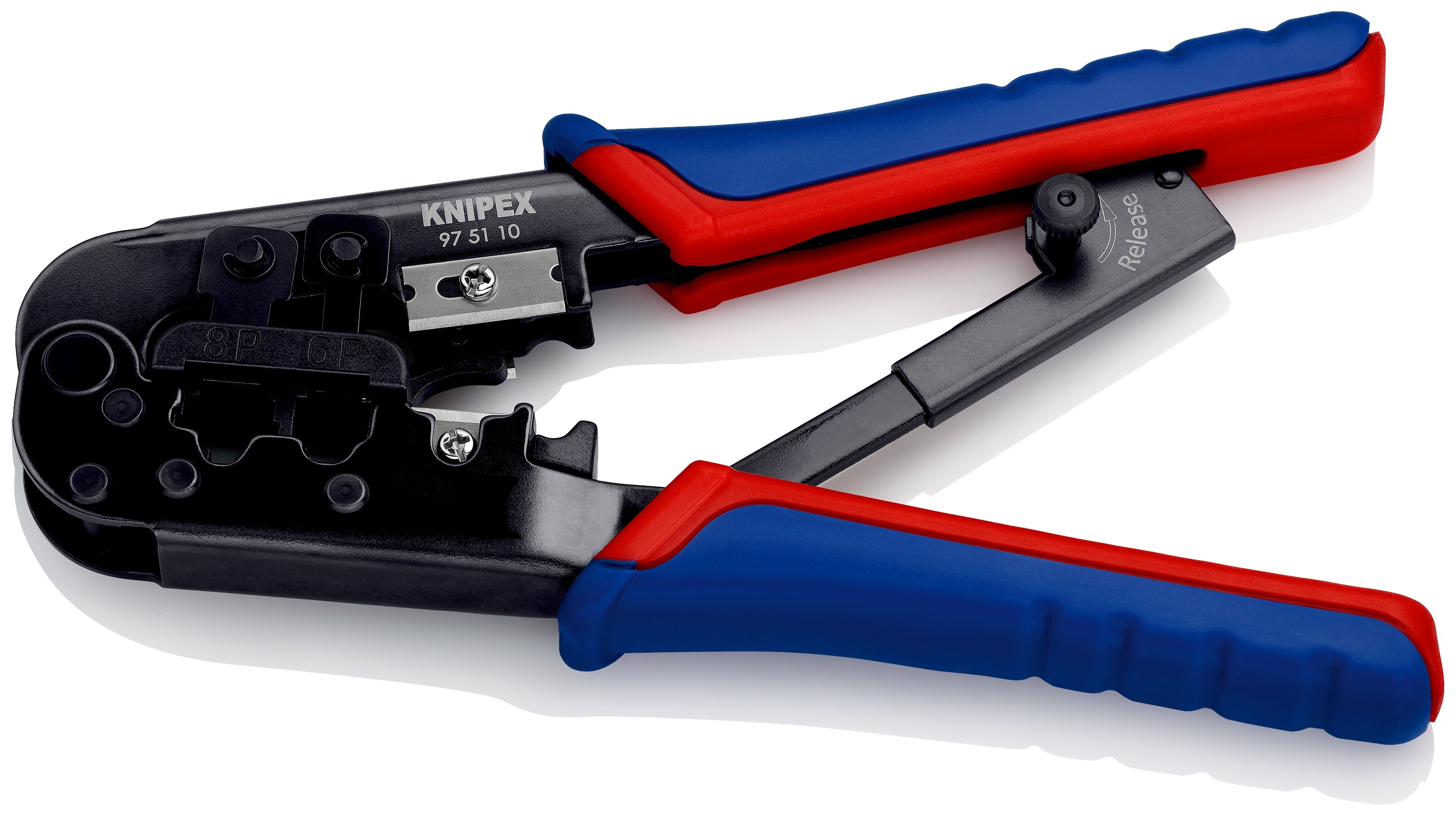 97 51 10 SB | Crimping Pliers for RJ11 / RJ12 Western Plugs | Multi-Component Handle - 190mm