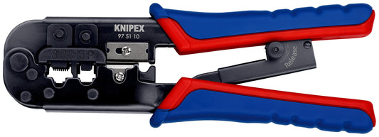 97 51 10 SB | Crimping Pliers for RJ11 / RJ12 Western Plugs | Multi-Component Handle - 190mm