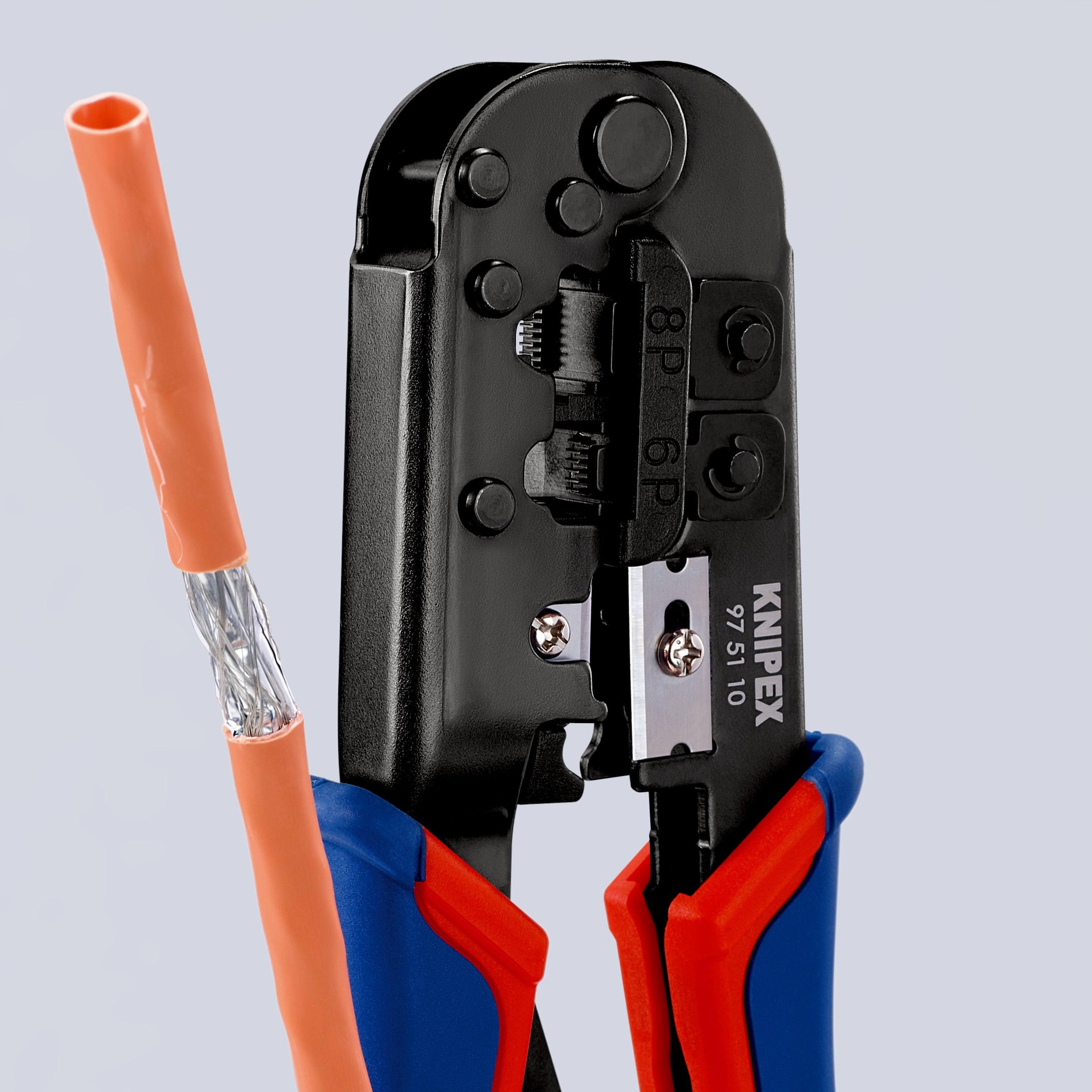 97 51 10 SB | Crimping Pliers for RJ11 / RJ12 Western Plugs | Multi-Component Handle - 190mm