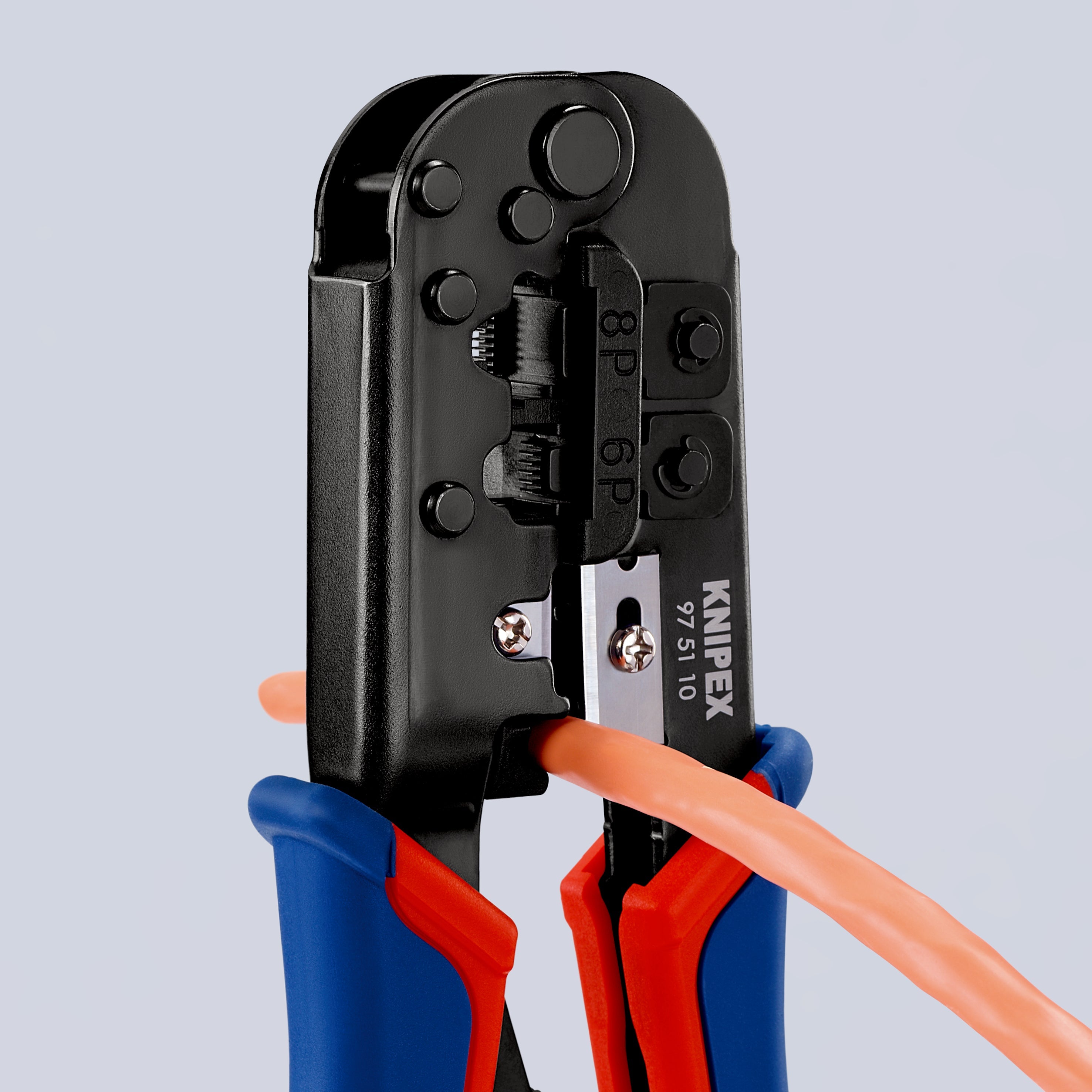 97 51 10 SB | Crimping Pliers for RJ11 / RJ12 Western Plugs | Multi-Component Handle - 190mm
