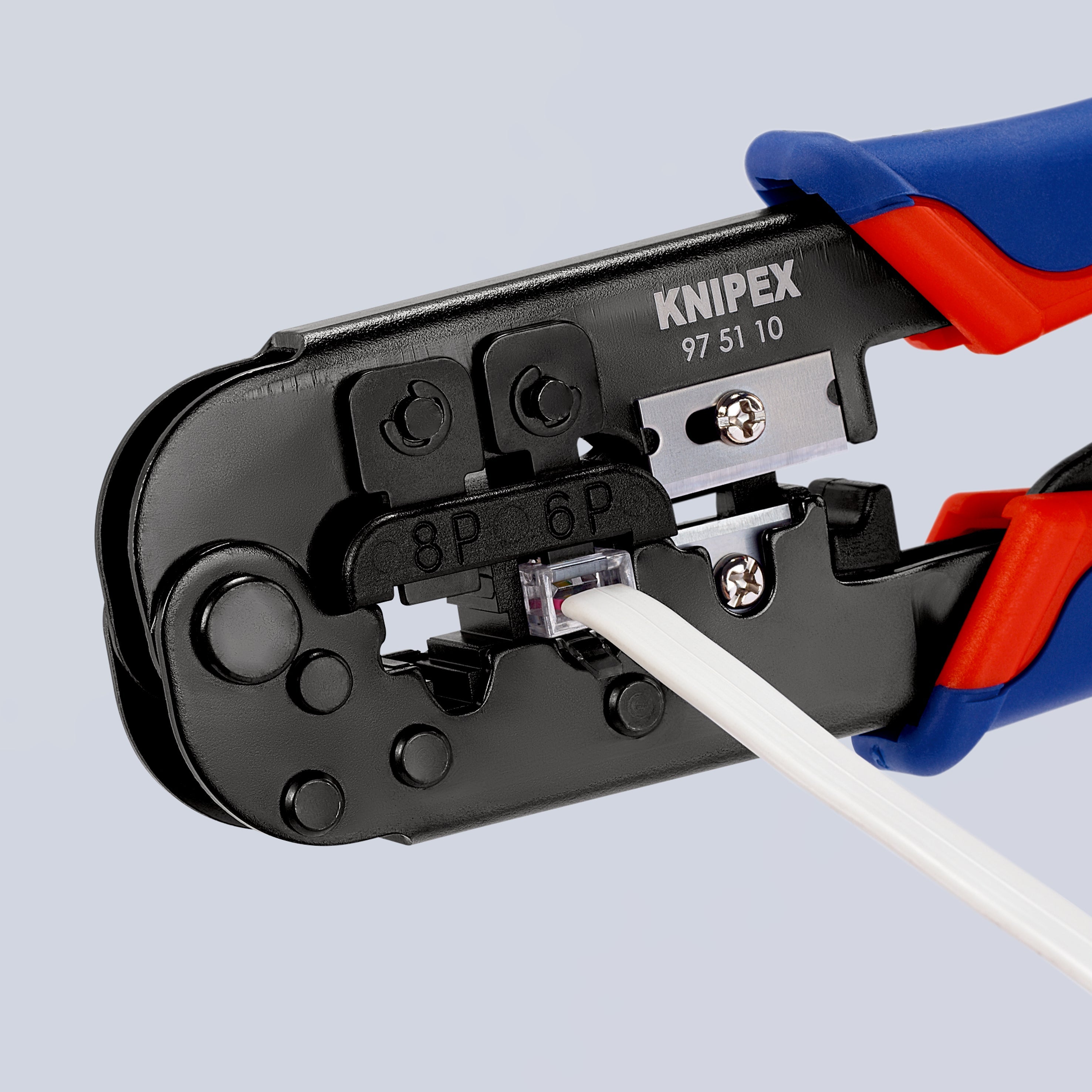 97 51 10 SB | Crimping Pliers for RJ11 / RJ12 Western Plugs | Multi-Component Handle - 190mm