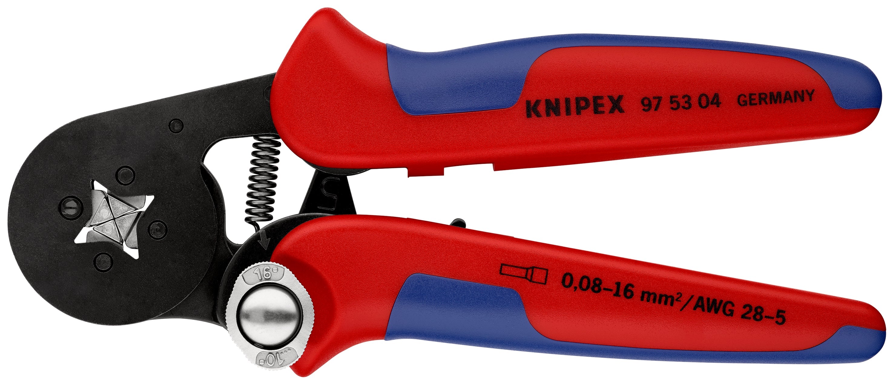 97 53 04 SB | Self-Adjusting Crimping Pliers (Square Crimp) | Multi-Component Handle | Burnished Head - 180mm