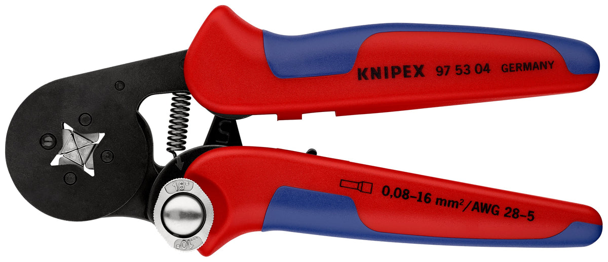 97 53 04 SB | Self-Adjusting Crimping Pliers (Square Crimp) | Multi-Component Handle | Burnished Head - 180mm