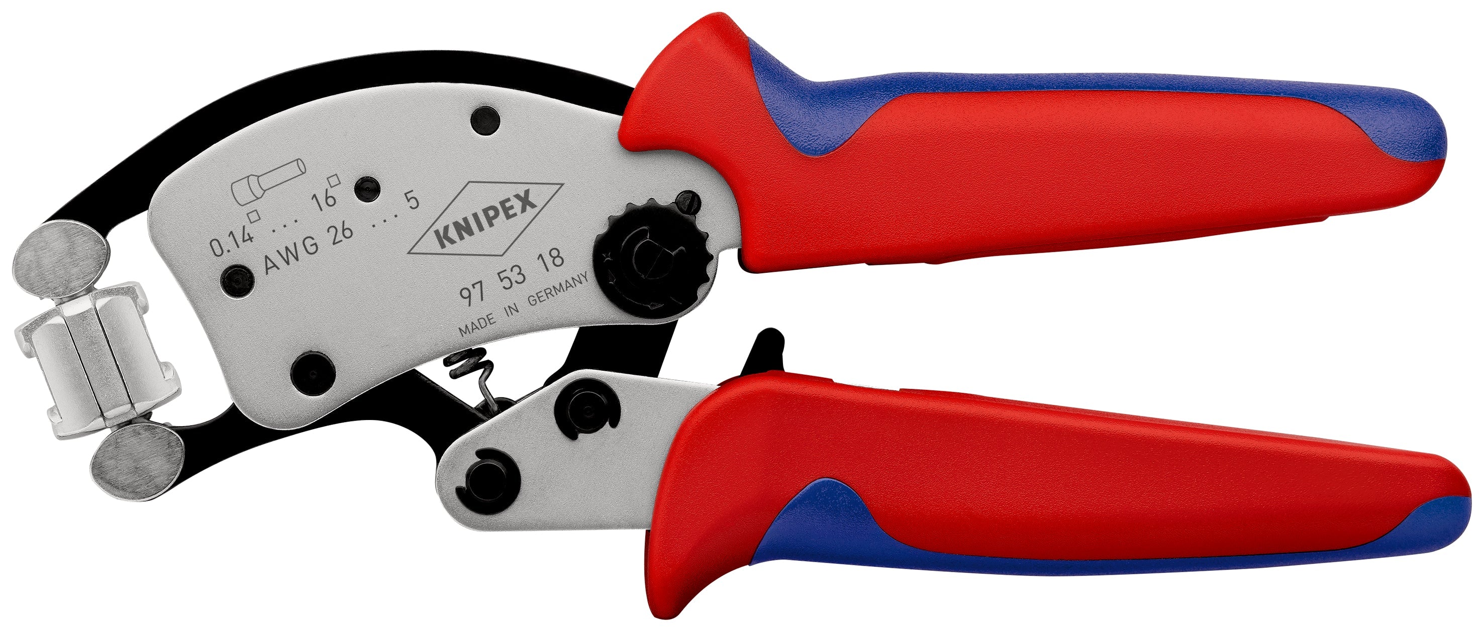 97 53 18 SB | Twistor®16 Self-Adjusting Crimping Pliers | Multi-Component Handle | Chrome Plated - 200mm