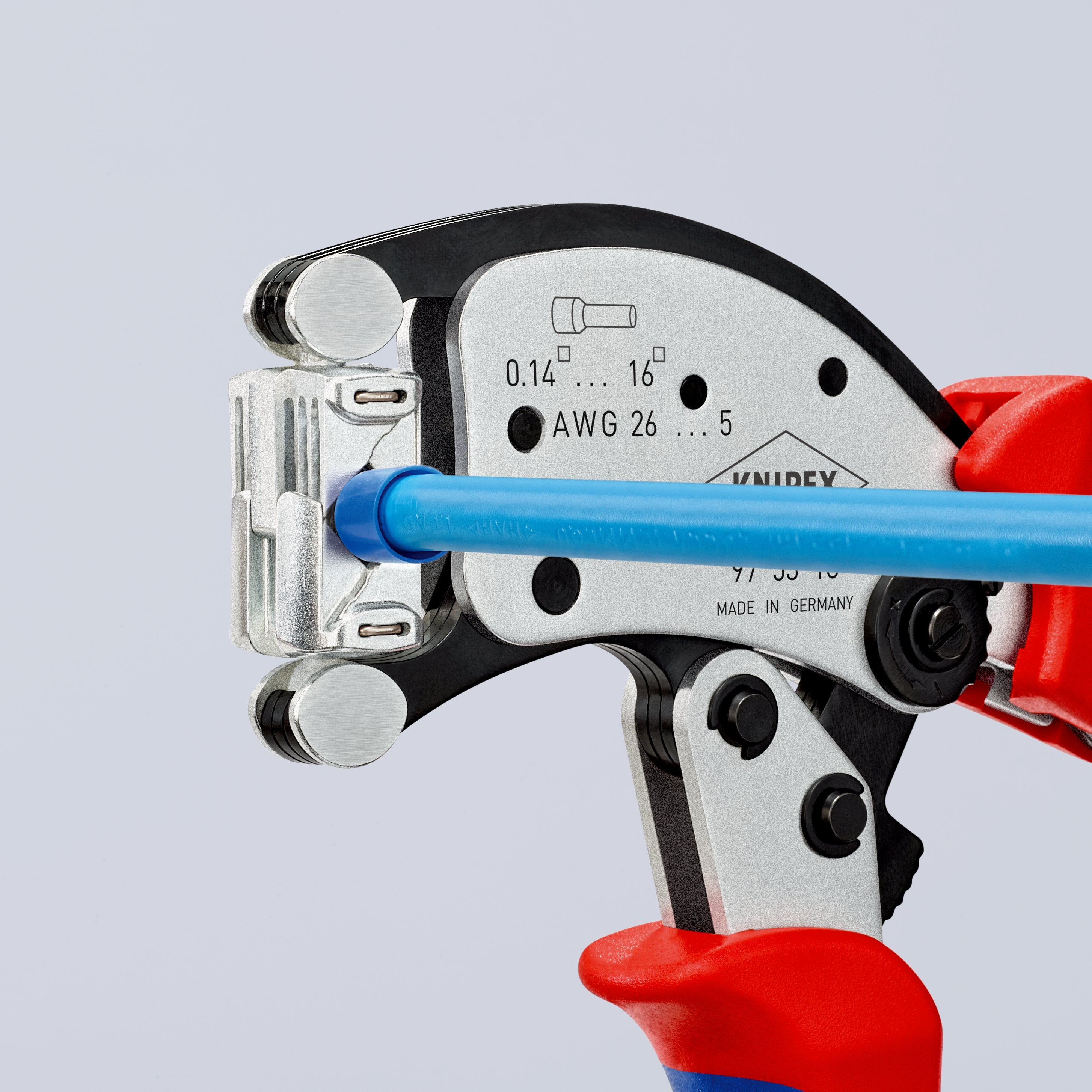 97 53 18 SB | Twistor®16 Self-Adjusting Crimping Pliers | Multi-Component Handle | Chrome Plated - 200mm