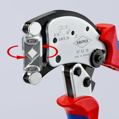 97 53 18 SB | Twistor®16 Self-Adjusting Crimping Pliers | Multi-Component Handle | Chrome Plated - 200mm