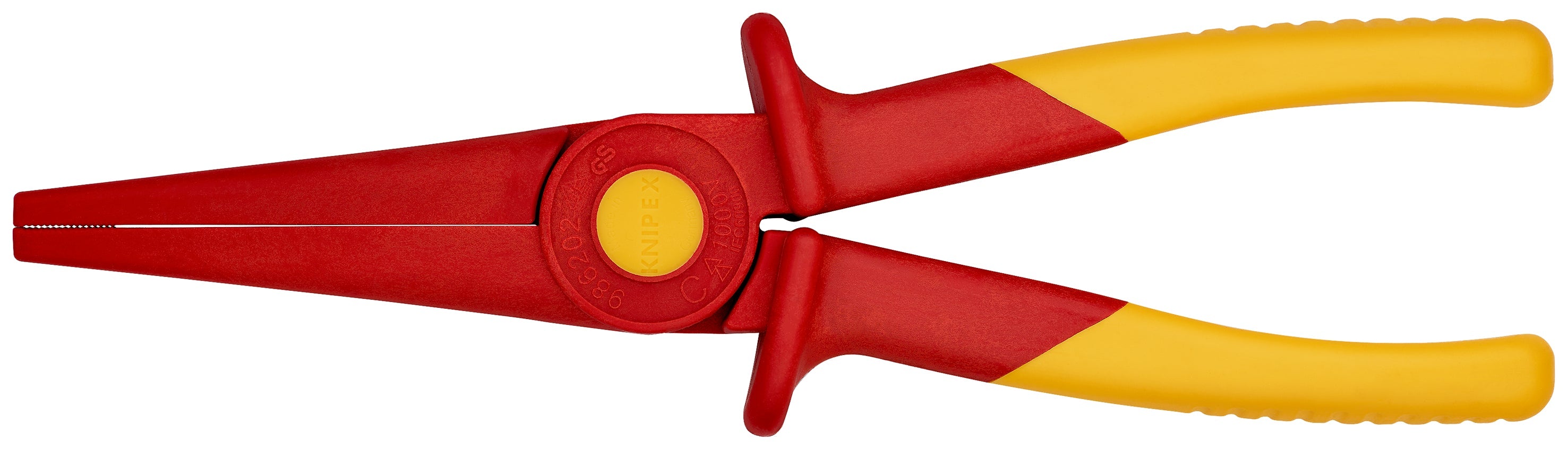 KNIPEX 98 62 02 Plastic Snipe Nose Pliers insulating with soft plastic zone for better grip plastic 220 mm