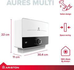 Ariston® 7.7 kW Instant Water Heater, Made in Italy Aures Multi for Bathroom & Kitchen with 5 Years Warranty, Express Installation Available