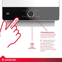 Ariston® 7.7 kW Instant Water Heater, Made in Italy Aures Multi for Bathroom & Kitchen with 5 Years Warranty, Express Installation Available