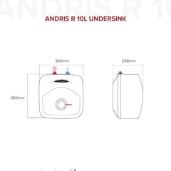 Ariston® 10L/15L/30L Instant Water Heater Andris RS 1.2 kW for Kitchen & Bathroom Made in Italy with 5 Years Warranty, Express Installation Available