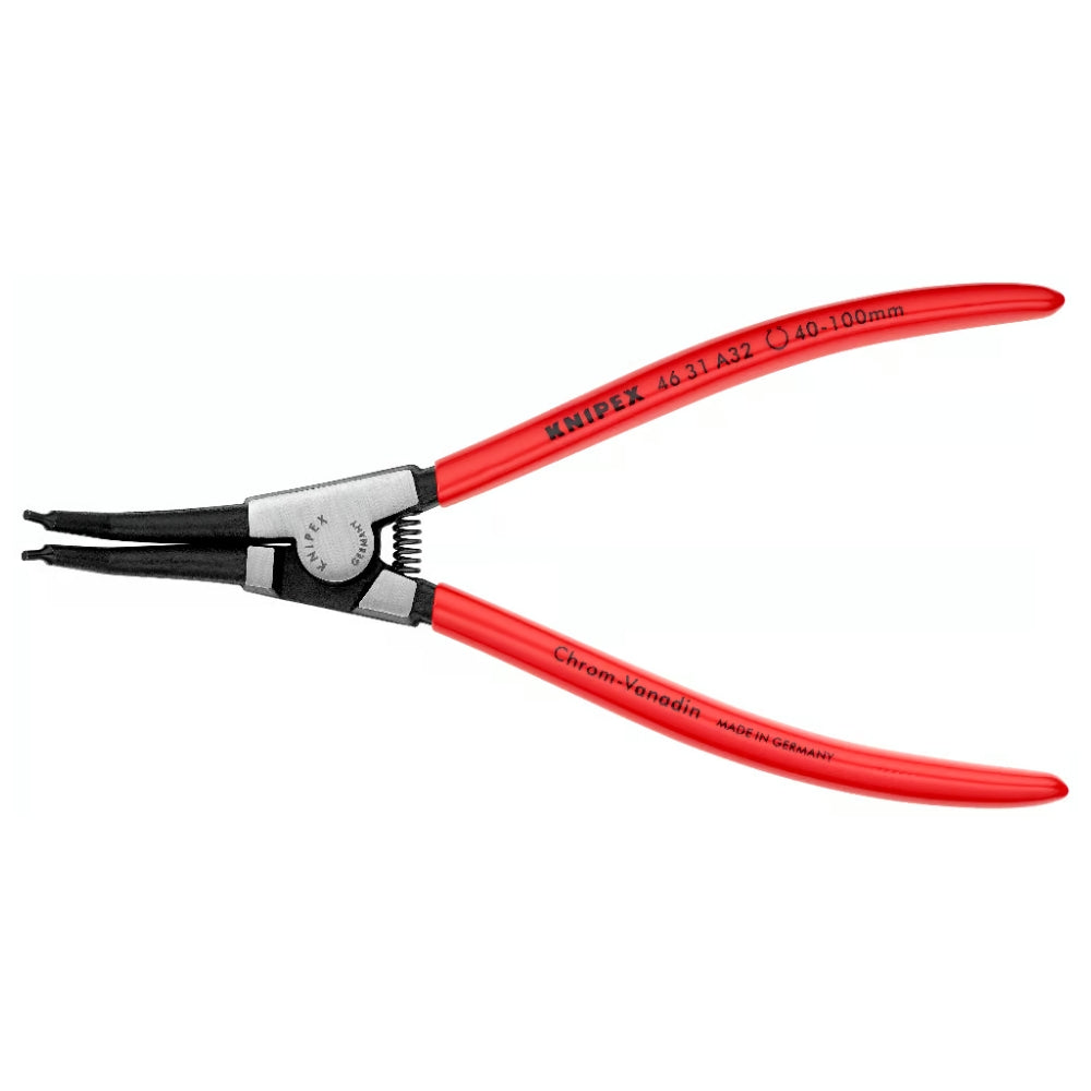 Knipex | 46 31 A32 | 45° Angled Circlip Pliers For External Shafts| Coated Handles | Black Atramentized - 40-100mm