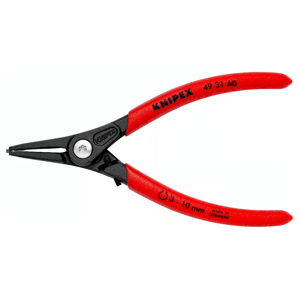 Knipex | 49 31 A0 | Precision External Circlip Pliers On Shafts W/ overexpansion Guard| Non-Slip Plastic coated Handle | Grey Atramentized - 3–10 mm