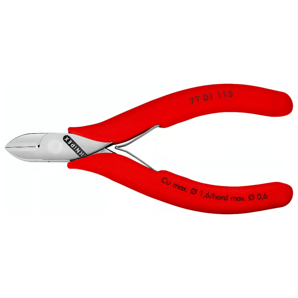 Knipex | 77 01 115 | Electronics Diagonal Cutter | Non-Slip Plastic Handle | Mirror Polished - 115mm