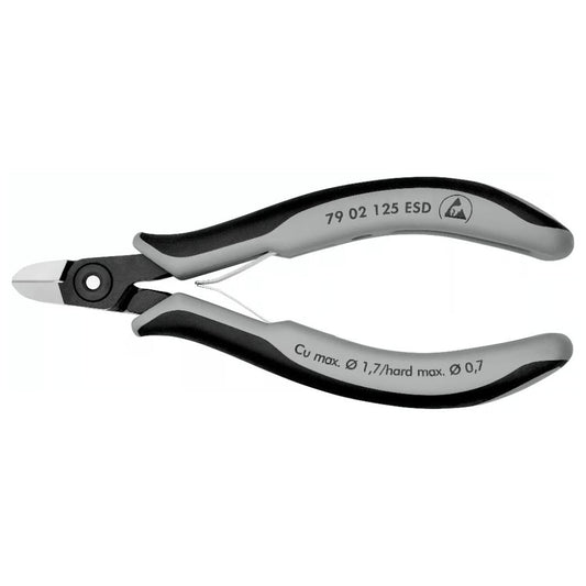 Knipex | 79 02 125 ESD SB | ESD Precision Electronics Side Cutter | Multi- Component Handles - 125mm