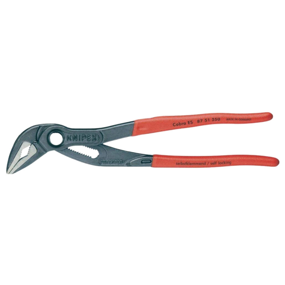 87 51 250 | Cobra® Extra-Slim Water Pump Pliers | Non-Slip Handle | Grey Atramentized - 250mm