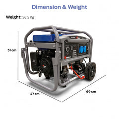 VTools 3500W Gasoline Generator, 224cc 4-Stroke Engine