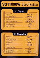 Easy Power 5 kW/6.5 kVA Electric & Remote Start Single Phase Silent Diesel Generator SS11000 for Power Backup, Outdoor and Residencial Use