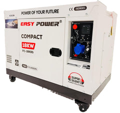 Easy Power 18 kW Super Silent Diesel Generator, FC-18KBS Single Phase 50/60 Hz for Power Backup, Industial, Construction & Home Use