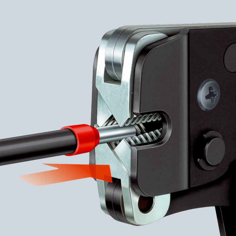 97 53 08 Self-Adjusting Crimping Pliers for wire ferrules With front loading