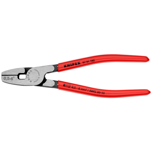 97 81 180 | Front-Loading Crimping Pliers | Coated Handle | Polished Head - 180mm