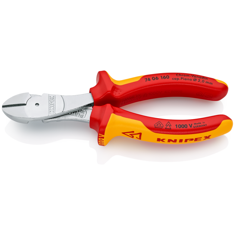 74 06 Series | VDE High-Leverage Diagonal Cutter | Multi-Component Handle | Chrome Plated - (Various Sizes)