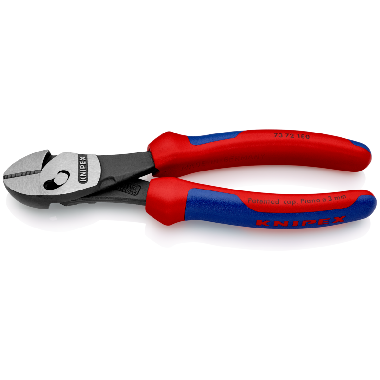 73 72 180 | TwinForce® High-Leverage Diagonal Cutter | Multi-Component Handle | Black Atramentized - 180mm