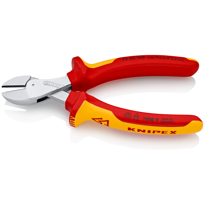 73 06 160 | X-Cut® VDE High-Leverage Diagonal Cutter | Multi-Component Handle | Chrome Plated - 160mm