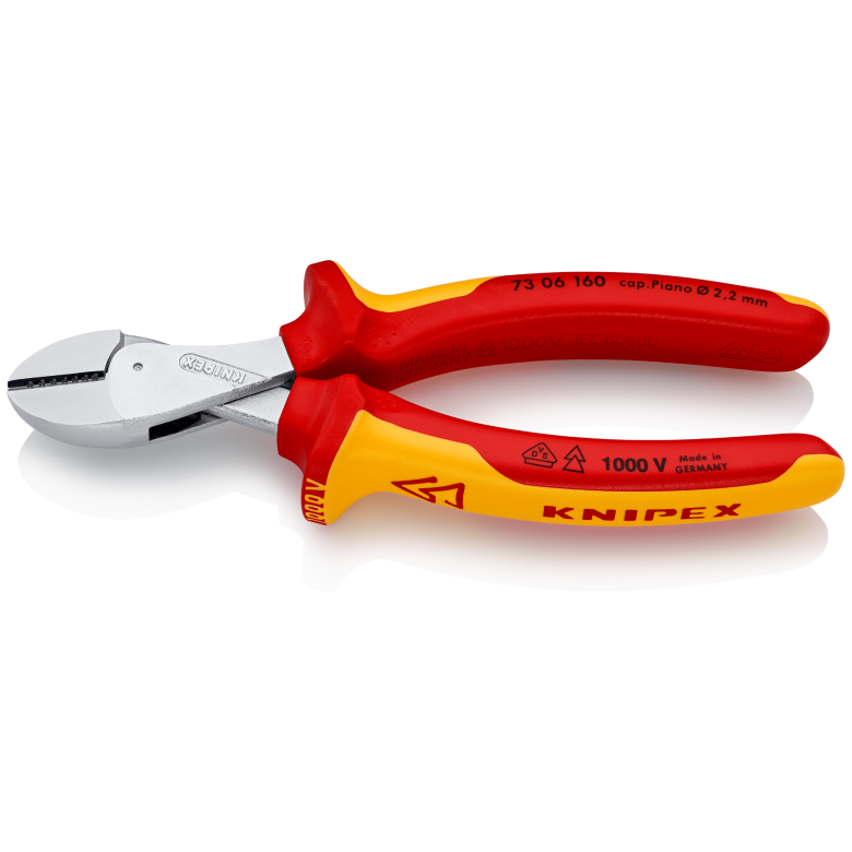 73 06 160 | X-Cut® VDE High-Leverage Diagonal Cutter | Multi-Component Handle | Chrome Plated - 160mm