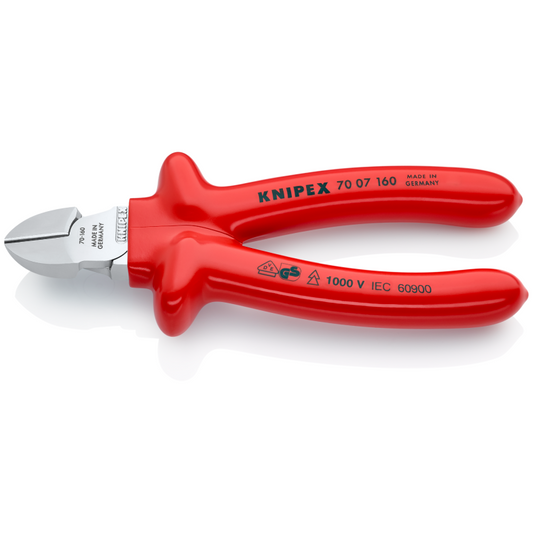 70 07 160 | VDE Diagonal Cutter | Dipped Insulation Handle | Chrome Plated - 160mm