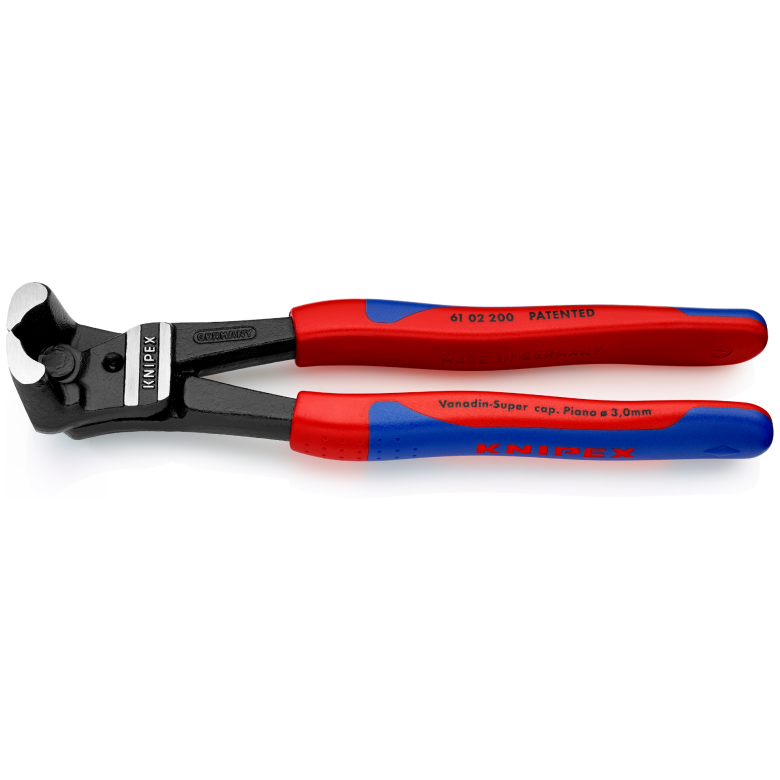 61 02 200 | Bolt End Cutting Nippers | Multi-Component Handle | Black Atramentized - 200mm