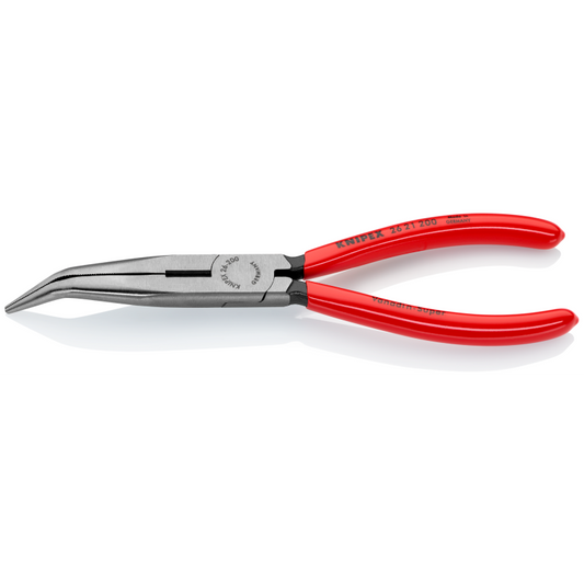 26 21 200 | Snipe Nose Side-Cutting (Stork Beak) Bent Pliers | Coated Handle | Black Atramentized - 200mm
