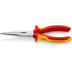 26 16 200 | VDE Snipe Nose Side-Cutting (Stork Beak) Pliers | Multi-Component Handle | Chrome Plated - 200mm