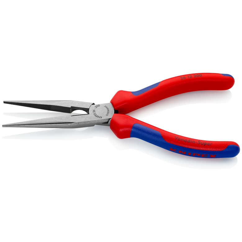 26 12 200 | Snipe Nose Side-Cutting (Stork Beak) Pliers | Multi-Component Handle | Black Atramentized - 200mm