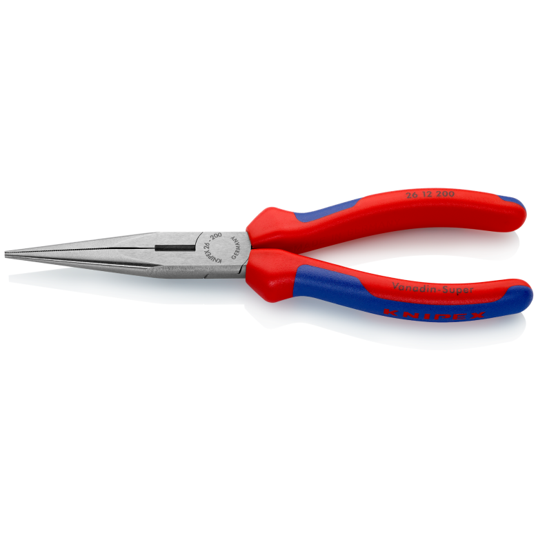 26 12 200 | Snipe Nose Side-Cutting (Stork Beak) Pliers | Multi-Component Handle | Black Atramentized - 200mm