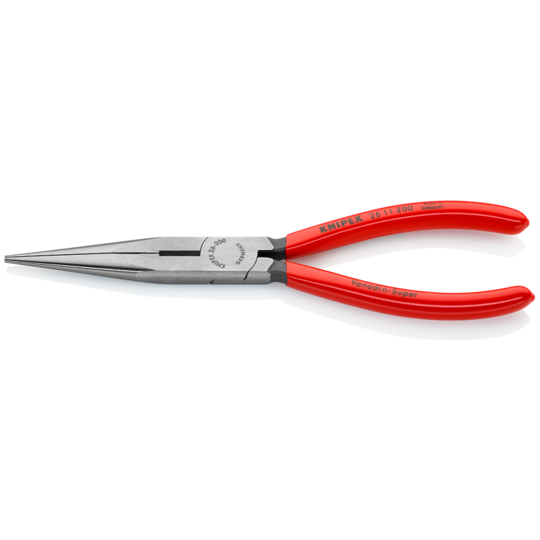 26 11 200 | Snipe Nose Side-Cutting (Stork Beak) Pliers | Coated Handle | Black Atramentized - 200mm