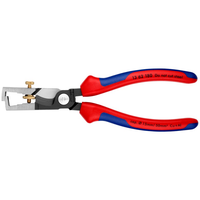 13 62 180 KNIPEX StriX® Insulation strippers with cable shears