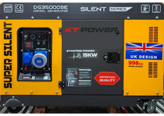 KT Power 15 kW Super Silent Diesel Generator, DG35000SE Single/3 Phase 50/60 Hz for Power Backup, Industial, Construction & Home Use
